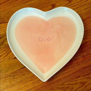 Heart-Shaped POTTERY BARN Watercolor Heart Platter🩷 Valentine’s